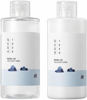 Round LAB 1025 Dokdo Toner   Dokdo Lotion Set | Gentle Exfoliating Dead Skin Cells Without Irritation, Hydrating, Watery Type Toner, Lotion, for Sensitive Skin (6.76fl.oz)