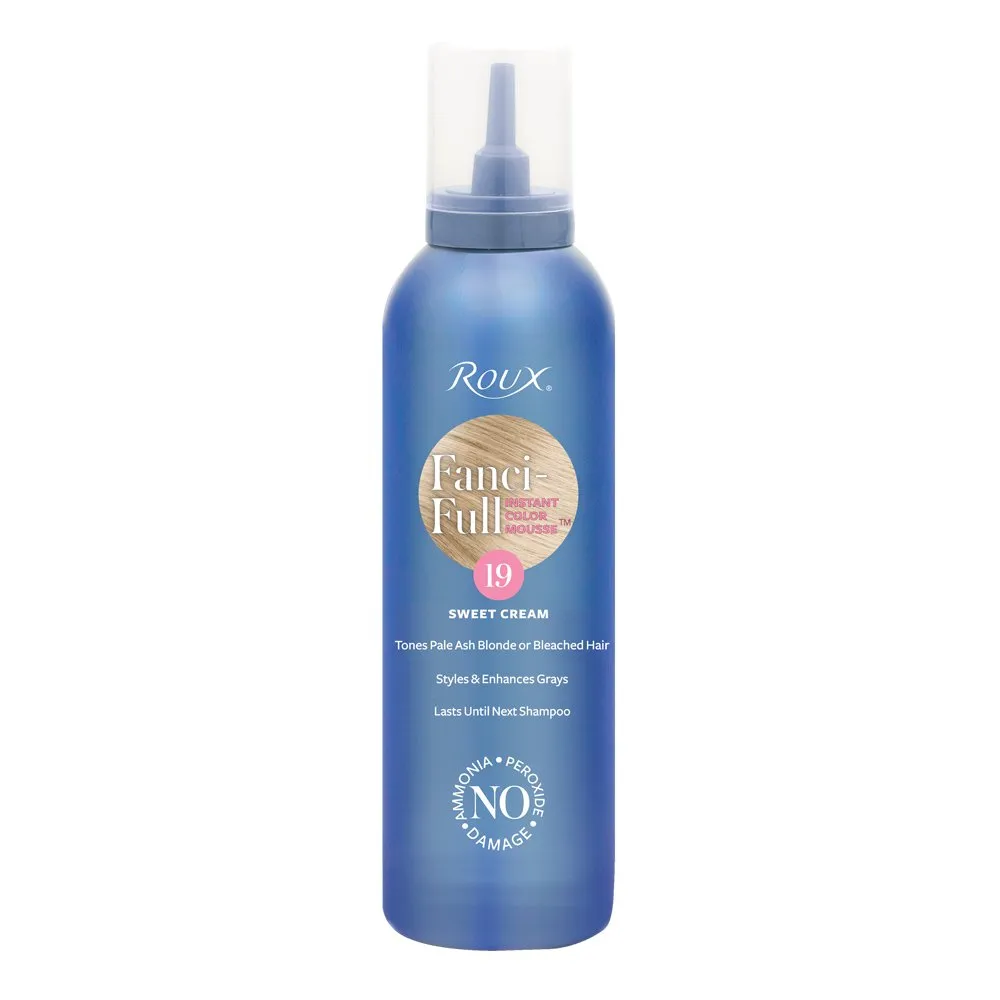 Roux Fanci-Full Instant Color Mousse Tones Pale Ash Blonde or Bleached Hair, 19 Sweet Cream, 6 Fl Oz (Pack of 1)