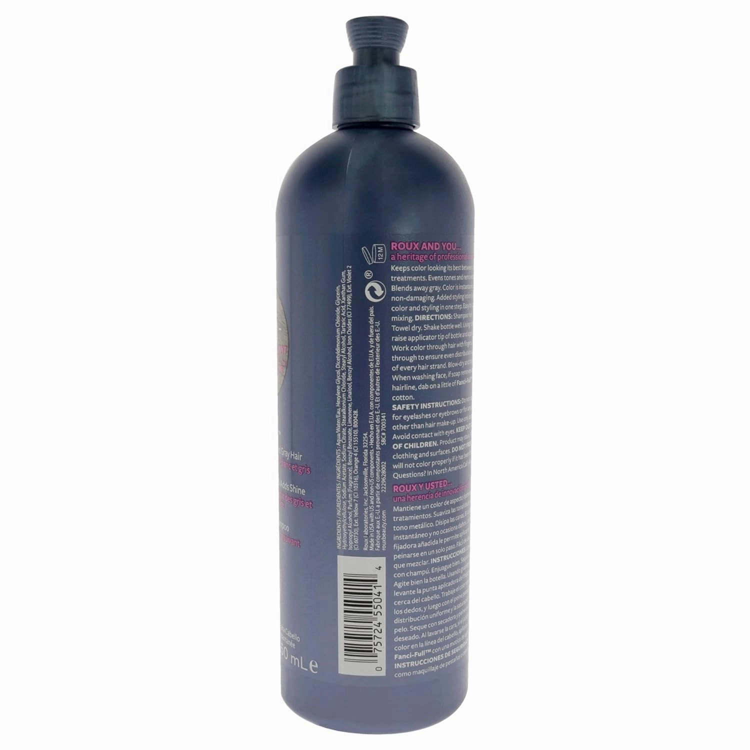Roux Fanci-Full Instant Hair Color Rinse, 41 True Steel ,Temporarily Evens Tones, Blends Away Gray, 15.2 Oz
