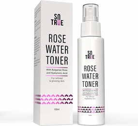 S.otru.e Rose Water Spray for Face | Alcohol Free Face Toner with Bulgarian Rose & Hyaluronic Acid 100ml | Skin Refining, Pore Tightening | Suitable for Oily, Acne Prone, Dry and Normal Skin