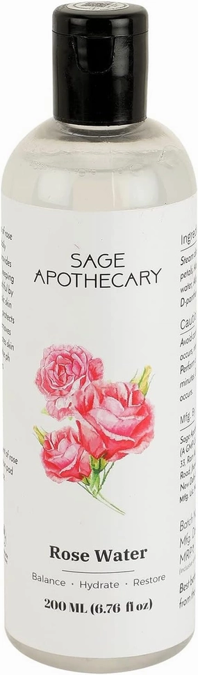 Sa...ge Apoth...ecary Organic Rose Water for Skin & Face | Toner, Cleanser & Hydrating | Natural Gulab Jal | 200ml