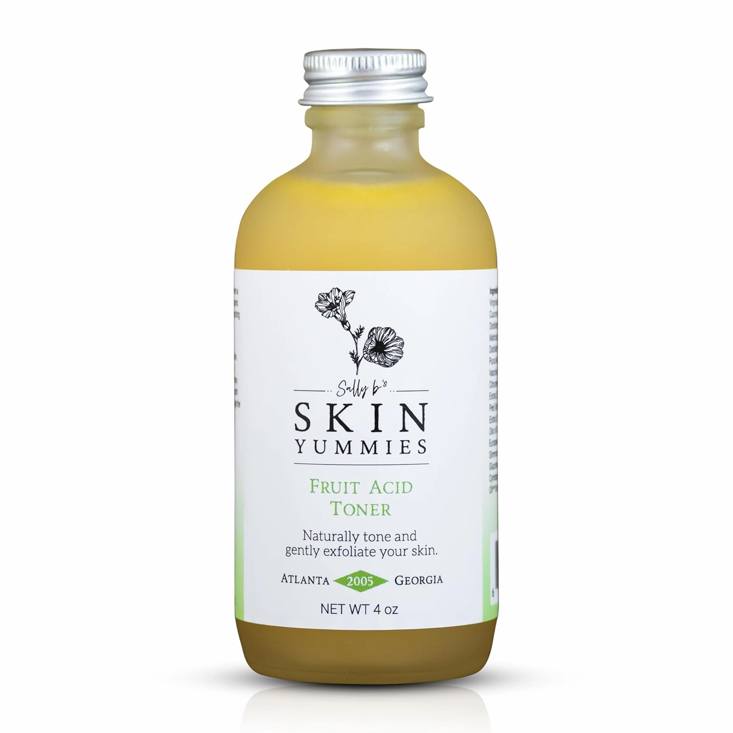 Sally B's Fruit Acid Face Toner and Daily Exfoliator/Alpha Hydroxy Acid (AHA) / 5 in 1 Action: Astringent, Cleansing, Calming, Exfoliating, and Hydrating / 4OZ