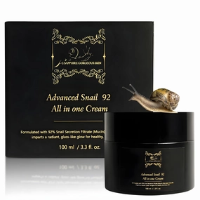 SC Sapphire's Advanced Snail Mucin 92% All In One Moisturizer & Revitalizing Cream | 90-Day Hydrating Treatment for Dry Skin, Blemishes, and Fine Lines