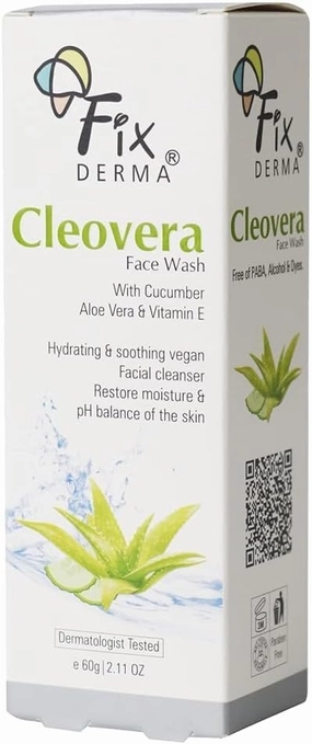 SENTA Cleovera & Cucumber facewash, Aloe Vera facewash, Brighter and Fresher Skin, Tightens The pores, Hydrates The Skin, removes Dirt & Oil, Healthy & Glowing Skin, Suits All Skin Types 60g.