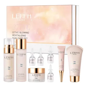 Skin Care Set 9 in 1 Facial Cleanser, Toner, Serum, Face Lotion, Cream & Eye Cream – Hydrating, Anti-Aging &Brightening Daily Routine for Glowing Skin