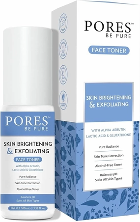 Skin Brightening Face Toner | Glutathione & Glycolic Acid | Exfoliating & Pore-Tightening Toner for Glowing Skin | Hydrating Face Mist for Women & Men for All Skin Types -100 mL