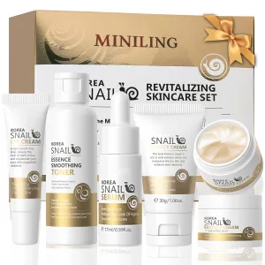 Skincare Gift Set for Women Moisturizing Skin Care Kits with Cleanser, Toner, Serum, Moisturiser & Eye Cream for Hydrating Skin, Snail Mucin Anti-Aging Skin care Kit Gift Sets