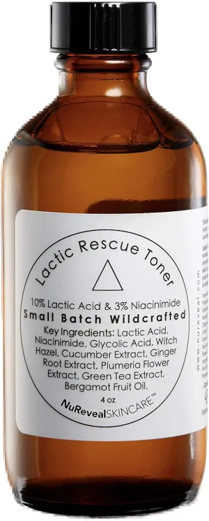Skincare Lactic Rescue Toner – Provides Gentle Skin Balance, Refreshing & Hydrating Facial Toner with Lactic Acid, Improves Uneven Skin Tone, Vegan & Cruelty Free - Ideal for Acne Prone Skin