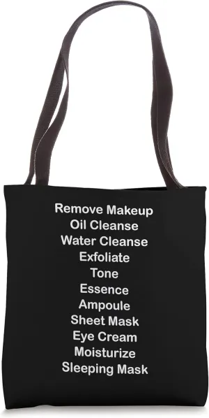 Skincare Routine Night Regime Remove Makeup Oil Cleanse Tone Tote Bag