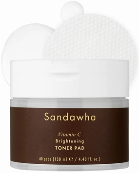 SKINCURE Sandawha Vitamin C Toner Pad - Vegan Korean Face Toner Pad - Radiant Glow & Revitalizing with 2% Ascorbyl Glucoside and Niacinamide - Mild Exfoliating with AHA, PHA, 60 Pads
