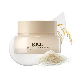 SKINFOOD Rice Brightening Cream, Korean Skin Care Face Moisturizer for Glow Glass Skin, Fermented Rice Water Milk, Replenishing, Whitening, Deep Hydrating, Dark Spot Correcting, Vegan, 60ml/2fl.oz.