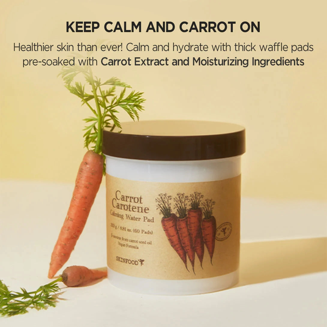 SKINFOOD Carrot Carotene Calming Water Pad | 60 Sheets - 250g