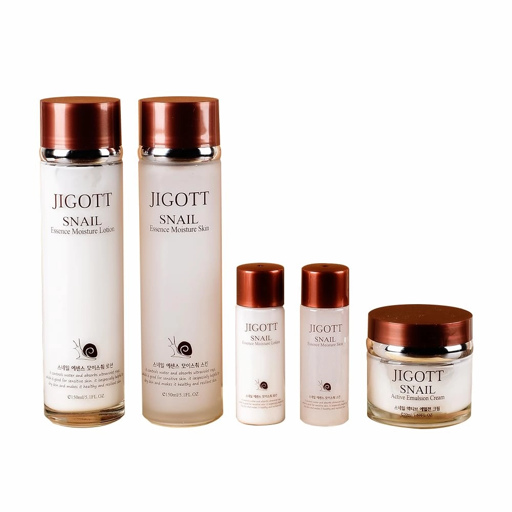 Snail Essence Moisture Skin Care 3Set, K Beauty Snail Cream, Moisturizer, Toner, Anti-Aging Hydration