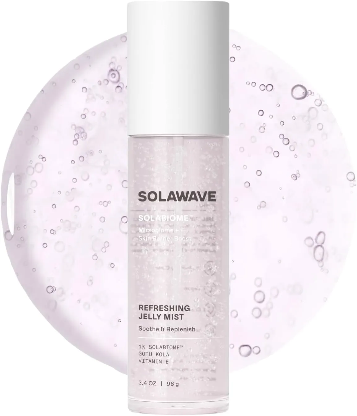 Solawave Refreshing Jelly Mist Toner with Gotu Kola, Prebiotics, Probiotics, Hydrating Pro Vitamin B5 for All Skin Types (3.4 OZ)