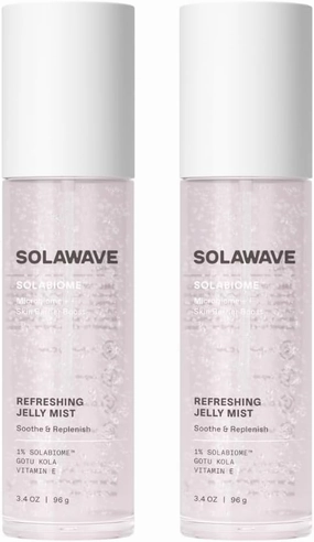 Solawave Refreshing Jelly Mist Toner with Gotu Kola, Prebiotics, Probiotics, Hydrating Pro Vitamin B5 for All Skin Types (Pack of 2)