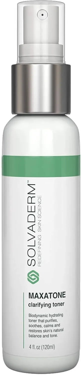 Solvaderm Maxatone Clarifying Facial Toner with Witch Hazel & Aloe – Pore Minimizer & Oil Control for Acne-Prone, Oily, or Sensitive Skin – Hydrating, Soothing, Dermatologist-Formulated