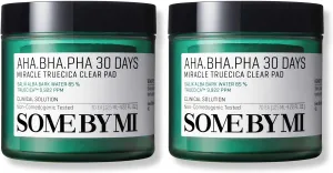 SOME BY MI AHA BHA PHA 30 Days Miracle Truecica Clear Pad – Pack of 2 – Korean Exfoliating Centella Face Toner Pads – Gently Clears Impurities, Refines Pores & Smooths Skin Texture – Korean Skin Care