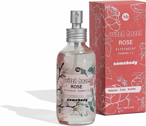 Somebody Rose Witch Hazel Astringent/Toner - Glass bottle, spray nozzle, Vegan