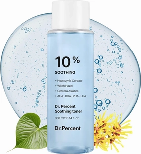 Soothing 10% Toner, Cooling, Skin Soothing, Strengthens Skin Barrier, insentive Care, Relief, Calming Skin, Heartleaf, Witch Hazel, CICA Extract, Korean Skin Care 10.14 fl oz