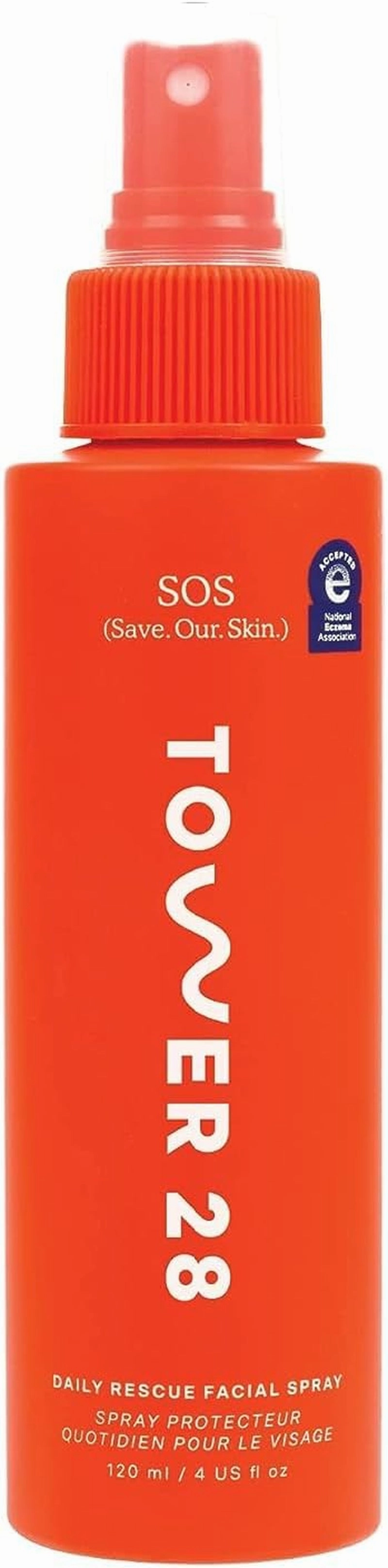 SOS Daily Rescue Facial Spray for Sensitive Skin, Hypochlorous Acid Spray Helps Reduce Redness and Breakouts, Full Size Toner for Face, 4 FL Oz