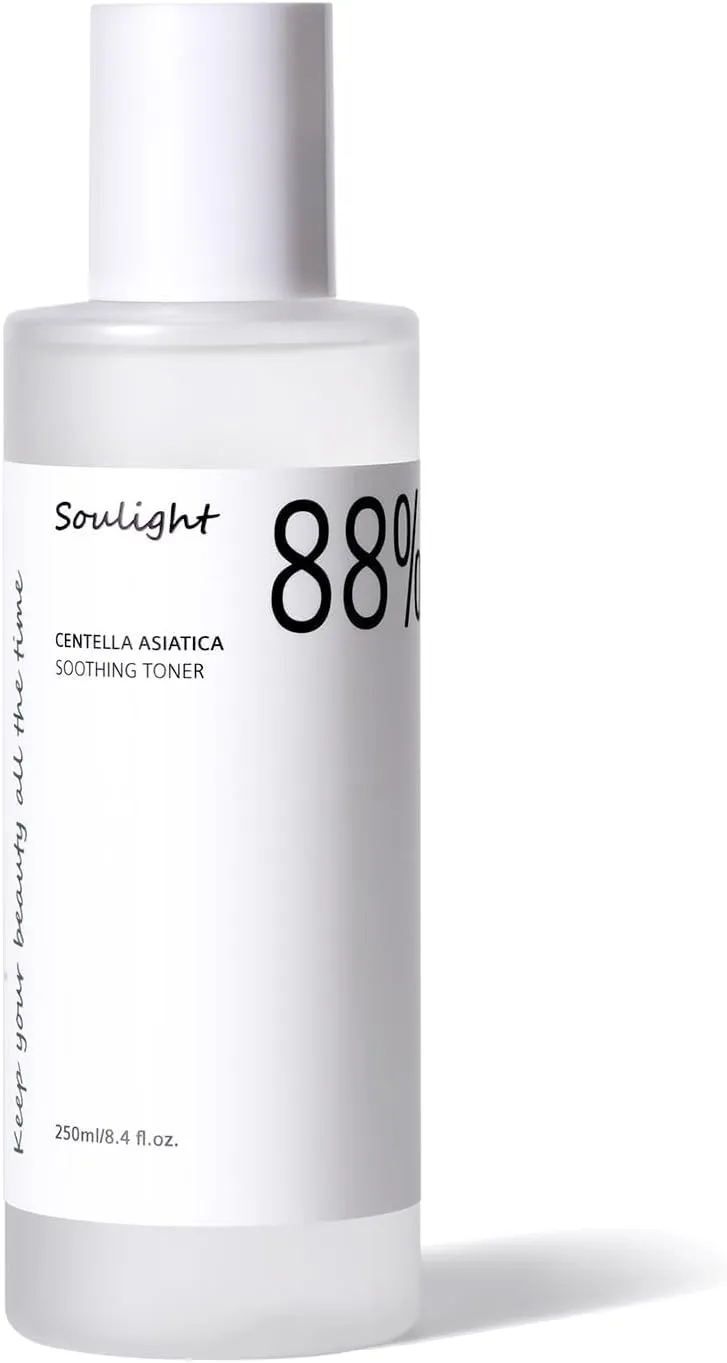 Soulight 88% Centella Asiatica Soothing Toner, Hydrating Facial Toner with Plant Extracts, Gently Exfoliates, Toning Water Diminished Dullness & Fine Lines, Smooths Skin Texture, Rejuvenate Your Skin