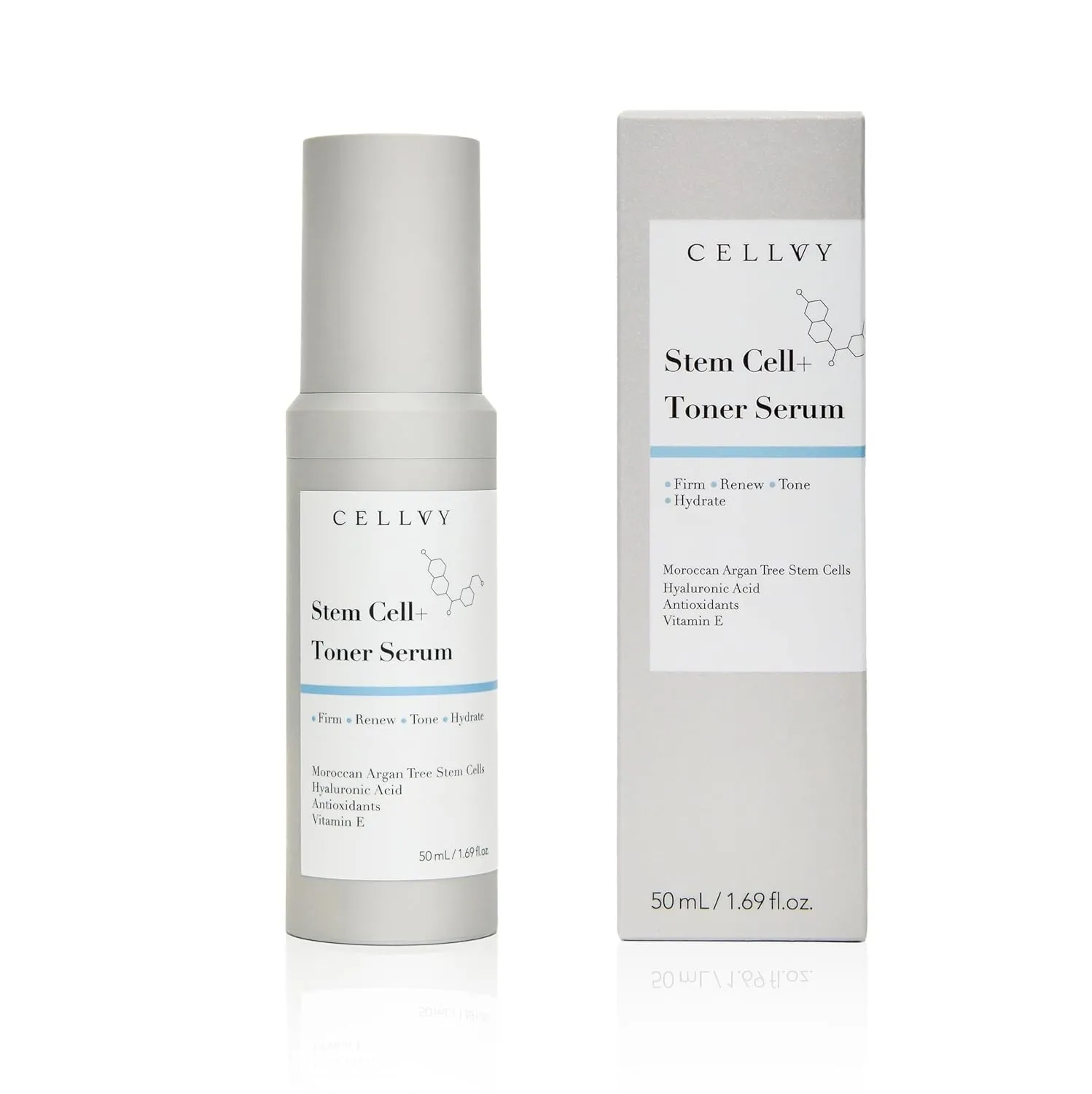 Stem Cell   Toner Serum w/Moroccan Argan Tree Stem Cells, Korean Taiwanese Stem Cell Skincare w/Hyaluronic Acid & Antioxidants, Firming, Hydrating, Anti-Aging, Boosts Collagen Production