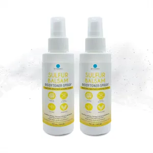 Sulfur Balsam Spray Body Toner - Soothing Skin Care with Tea Tree and Natural Antioxidants (Pack of 2)