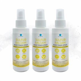 Sulfur Balsam Spray Body Toner - Soothing Skin Care with Tea Tree and Natural Antioxidants (Pack of 3)