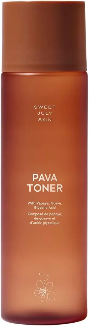 SWEET JULY Skin Pava Toner, Skin Resurfarcing, Hydrating, Daily Facial Toner All Skin Types, Glycolic Acid, Papaya & Guava Extracts, Vegan, Clean, 5.1 fl oz