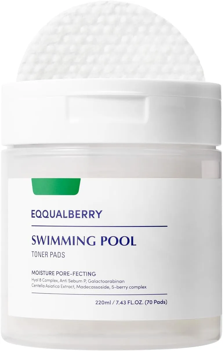 Swimming Pool Toner Pads - Dual-Textured Facial Toner Pads for Pore Care and Gentle Exfoliation | Boosted Hydration with Hyaluronic Acid | Korean Toner Pads for Face (70 Pads)