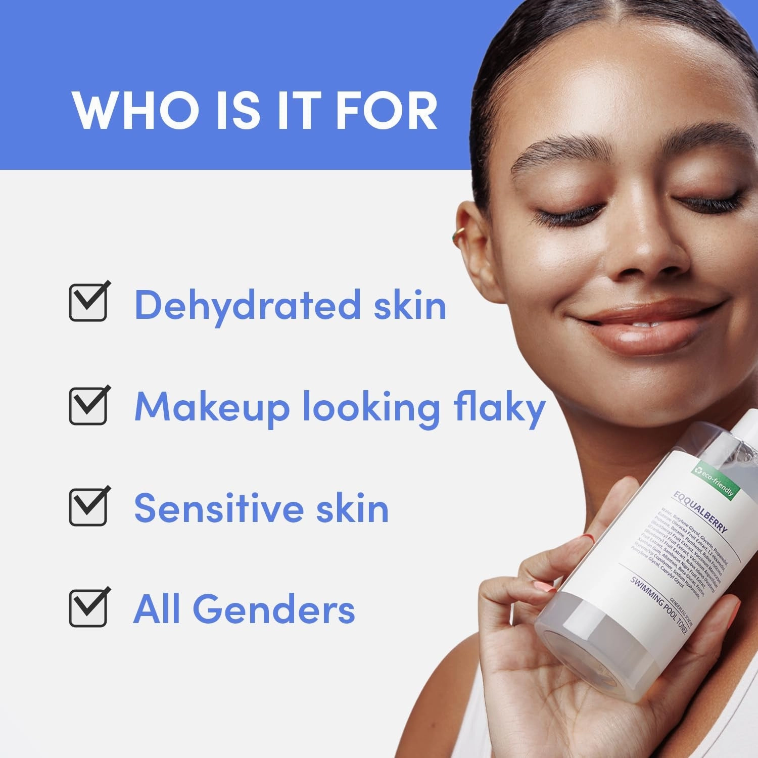 Swimming Pool Toner - Gentle Exfoliating Toner with Natural Enzyme | Boosted Hydration with Hyaluronic Acid | Daily Toner for Sensitive Skin | Korean Skincare, 10.14 Fl. Oz / 300Ml