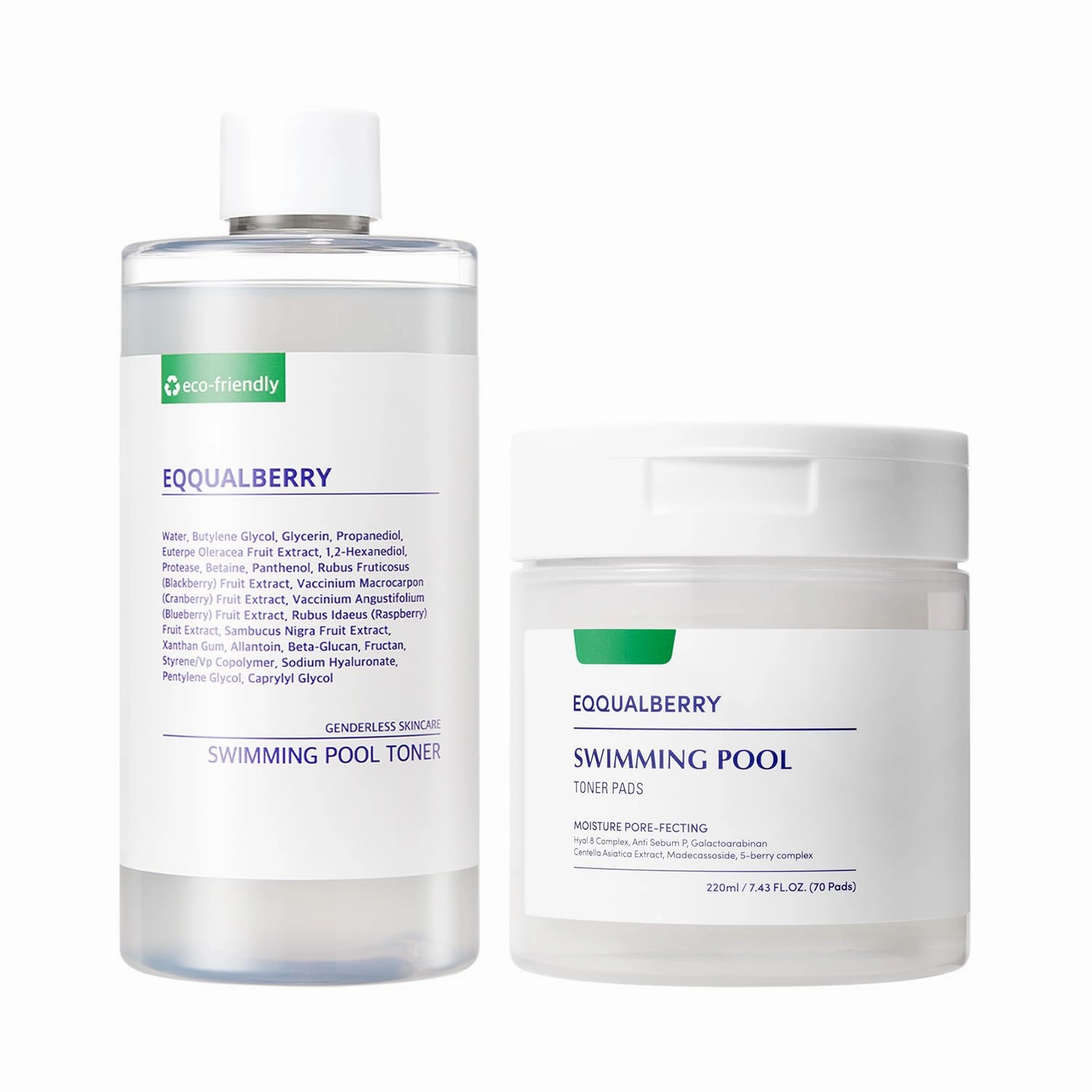 Swimming Pool Toner & Toner Pads Set – Hydrating & Exfoliating Duo for Pore Care and Smooth, Radiant Skin | Korean Vegan Skincare with Hyaluronic Acid & Centella