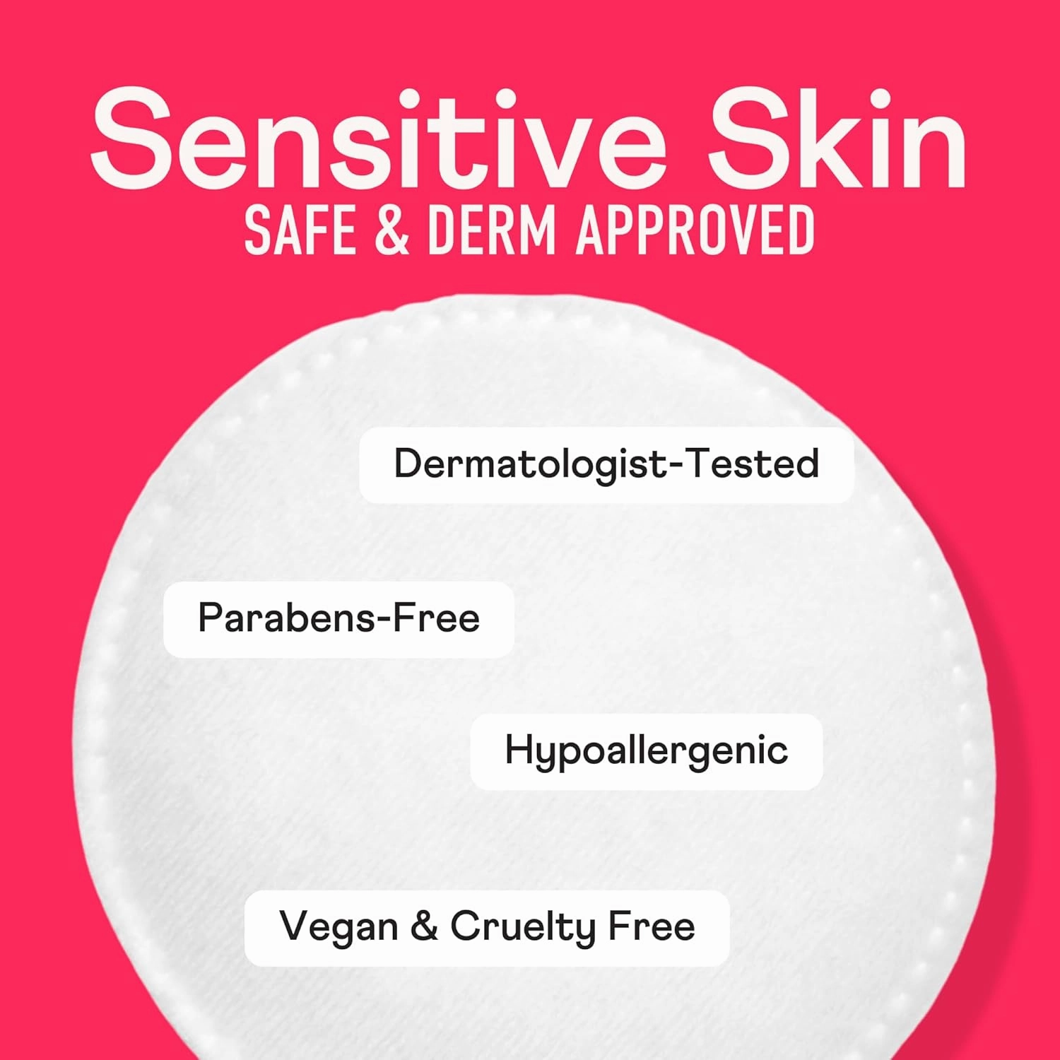 Swisspers Smooth Moves Ultra-Luxe Premium Cotton Rounds, Hypoallergenic Makeup Remover Pads for Sensitive Skin, USA Made, Vegan, Lint-Free, Paraben Free, 100 Count 6-Pack