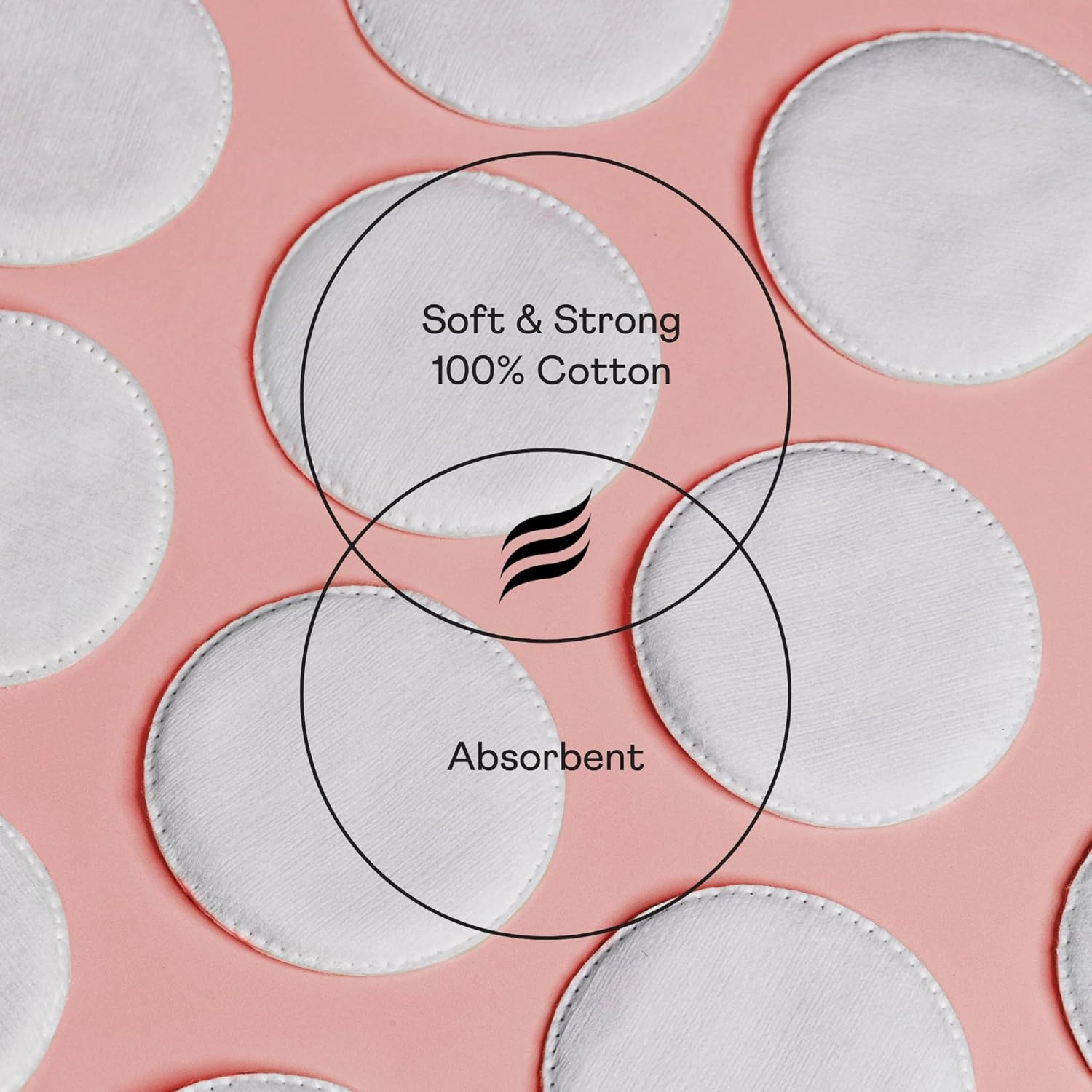 Swisspers Smooth Moves Ultra-Luxe Premium Cotton Rounds, Hypoallergenic Makeup Remover Pads for Sensitive Skin, USA Made, Vegan, Lint-Free, Paraben Free, 100 Count 6-Pack