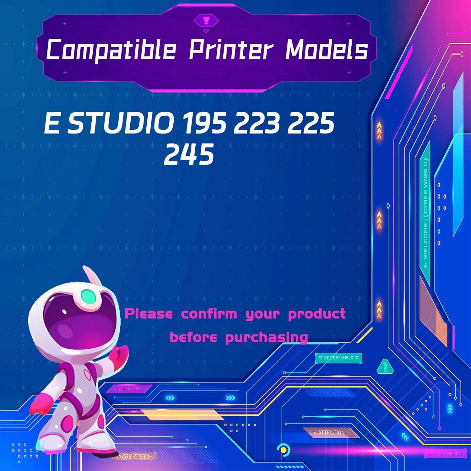 T-2450 Toner Cartridges is Compatible for Toshiba E Studio 195 223 225 245 Printers, High Yield 6000 Pages, with Chip for Long-Lasting Durability (1 Pack Black)
