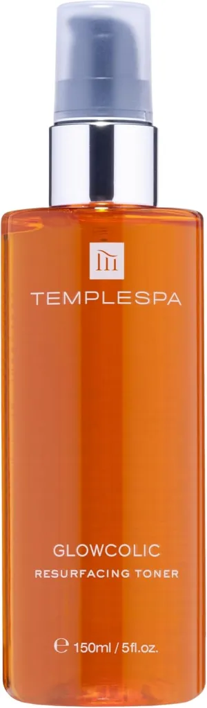 TEMPLESPA | GLOWCOLIC | Exfoliating Toner with Glycolic Acid, Vitamin C and Hyaluronic Acid to Reveal Smooth and Glowing Skin, Natural Ingredients, Cruelty-Free, Vegan, 5.0 fl.oz.