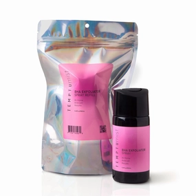 TEMPTU Mist BHA Exfoliator Spray Set or Refill, 5% Willow Bark, Natural Alternative to Salicylic Acid for Body, Back & Face, Pre Tan Skin Prep, Hydrating Facial Toner & Deluxe Continuous Sprayer