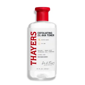 Thayers 2% AHA Exfoliating Toner with Glycolic Acid, Lactic Acid and Witch Hazel, Smoothing and Pore Refining Skin Care for All Skin Types, 12 Fl Oz