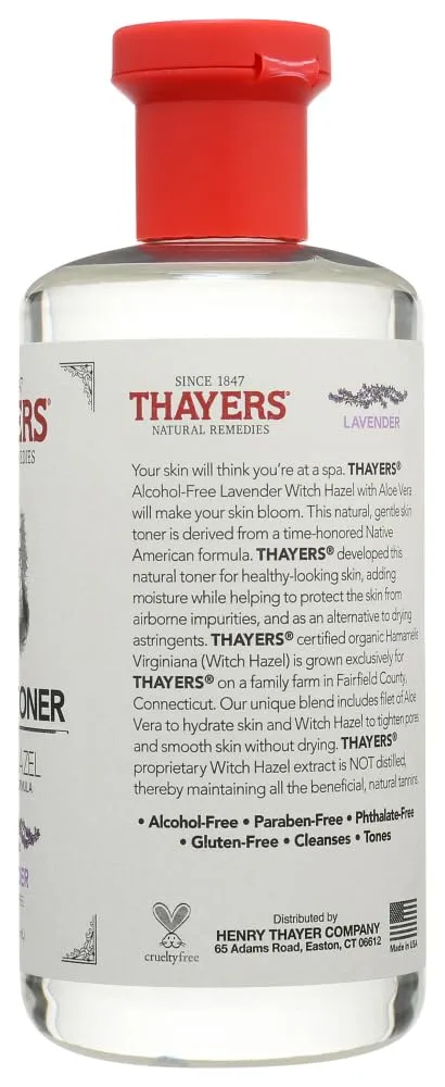 Thayers Alcohol-Free Toner, Lavender, Witch Hazel, 12-Ounces (Pack of 3)