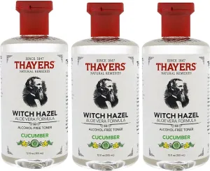 Thayers Alcohol Free Witch Hazel with Aloe Vera, Cucumber 12 oz (Pack of 3)