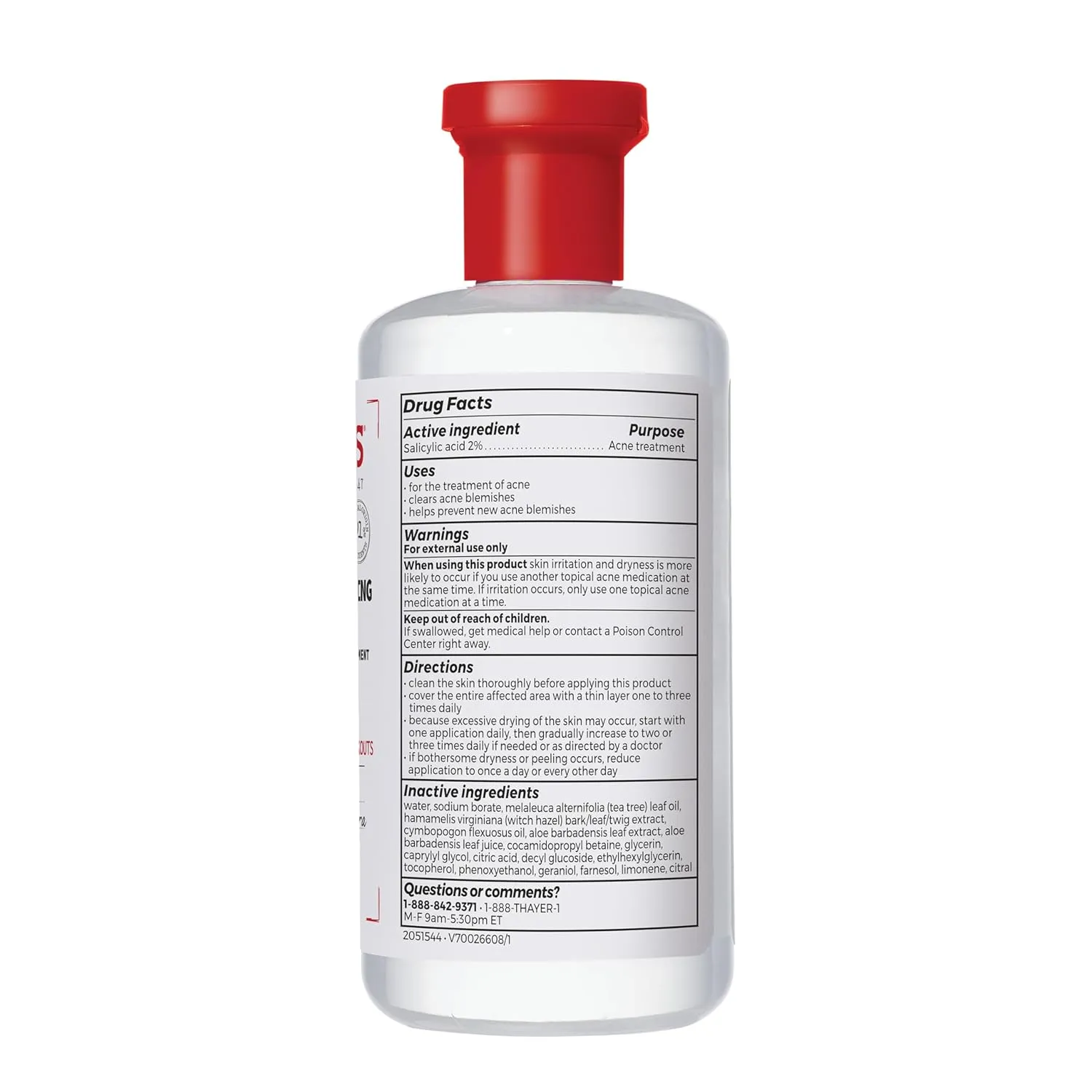 Thayers Blemish Clearing Salicylic Acid Toner, Acne Treatment Face Toner with 2% Salicylic Acid, Soothing and Non-Stripping Skin Care, 12 Fl Oz