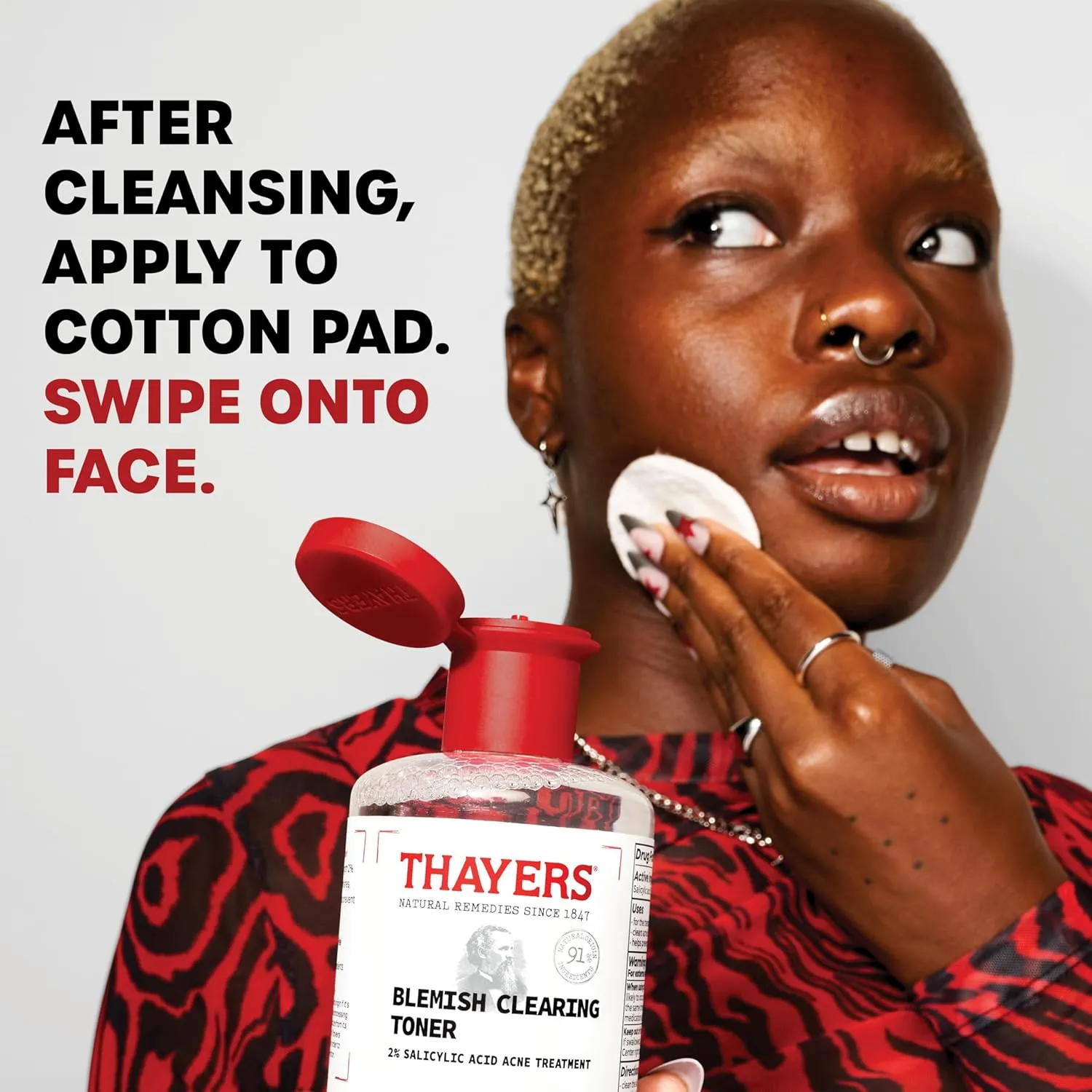Thayers Blemish Clearing Salicylic Acid Toner, Acne Treatment Face Toner with 2% Salicylic Acid, Soothing and Non-Stripping Skin Care, 12 Fl Oz