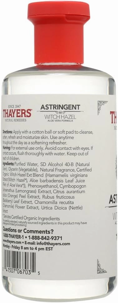 Thayers Witch Hazel Astringent with Aloe Vera Formula, Lemon, 12 Fluid Ounce (Pack of 3)