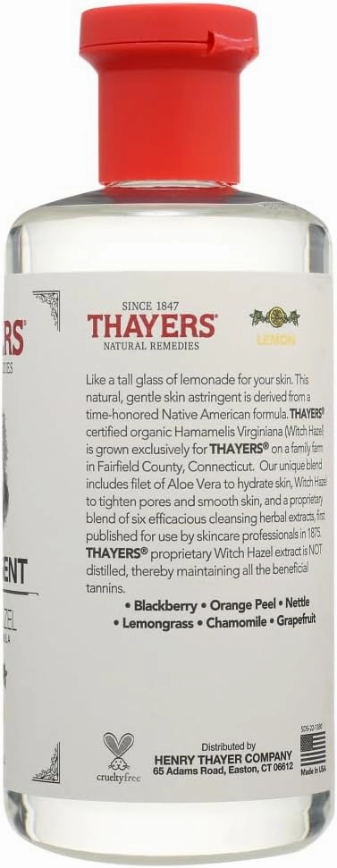 Thayers Witch Hazel Astringent with Aloe Vera Formula, Lemon, 12 Fluid Ounce (Pack of 3)