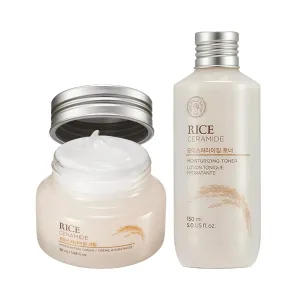 The Face Shop Korean Rice Skincare Duo – Rice Extract Light Hydration Toner & Moisturizer for Oily and Combination Skin