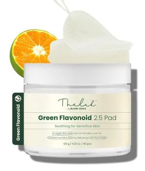 THE LAB BY BLANC DOUX Green Flavonoid 2.5 Toner Pads (90 pcs.) - Gentle Soothing & Calming, Infused with Flavonoids and Naturally-derived Extracts, Ideal for Sensitive Skin