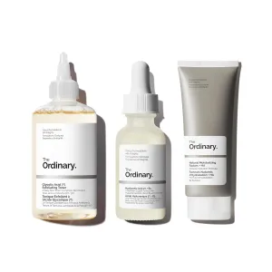 The Ordinary Favorites Collection For Luminous, Hydrated Skin - Skin Care Bundle Set -Glycolic Acid 7% Exfoliating Toner 8.1, Hyaluronic Acid 2%   B5, Natural Moisturizing Factors   HA