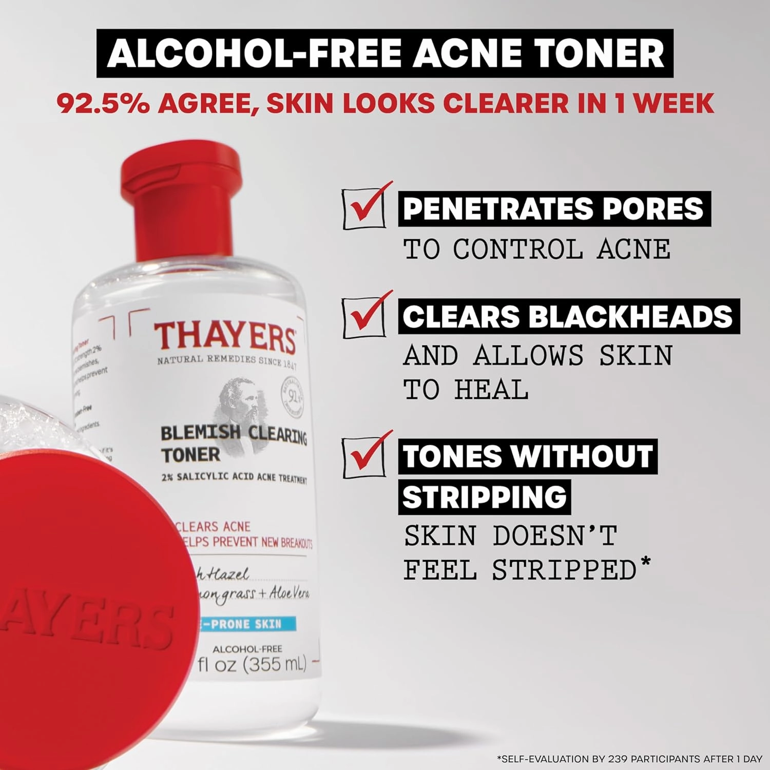 The Breakout Star: Thayers Blemish Clearing 2% Salicylic Acid Toner   Double Action 2% Salicylic Acid Acne Serum   Rapid 10% Sulfur Acne Treatment, Soothing and Non-Stripping Skin Care