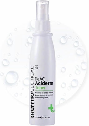tHermoCEUTICAL DeAC Aciderm Toner - Refreshing Cooling Toner, Targeted Acne Solution, Relieves Skin Sensitivity for Oily, Acne Prone Skin, 3.38 fl.oz