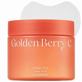 THESAEM Urban Eco Golden Berry C Toner Pack - Toner Pads for Face with Peruvian Golden Berry Extract - Skin Resurfacing Pads for Blemish, Tone Correction & Hydrating Freckles Remover, 50 Sheets
